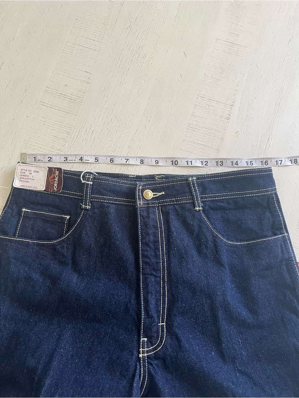 NWT Vintage Jordache Indigo Denim Jeans with Contrast Stitching - Picture 8 of 9